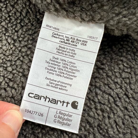 Carhartt Navy Blue Sherpa Lined Canvas Vest Men's size Large  104277 - Picture 5 of 7